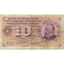 Banknote, Switzerland, 10 Franken, 1955, 1955-10-20, KM:45b, VG(8-10)