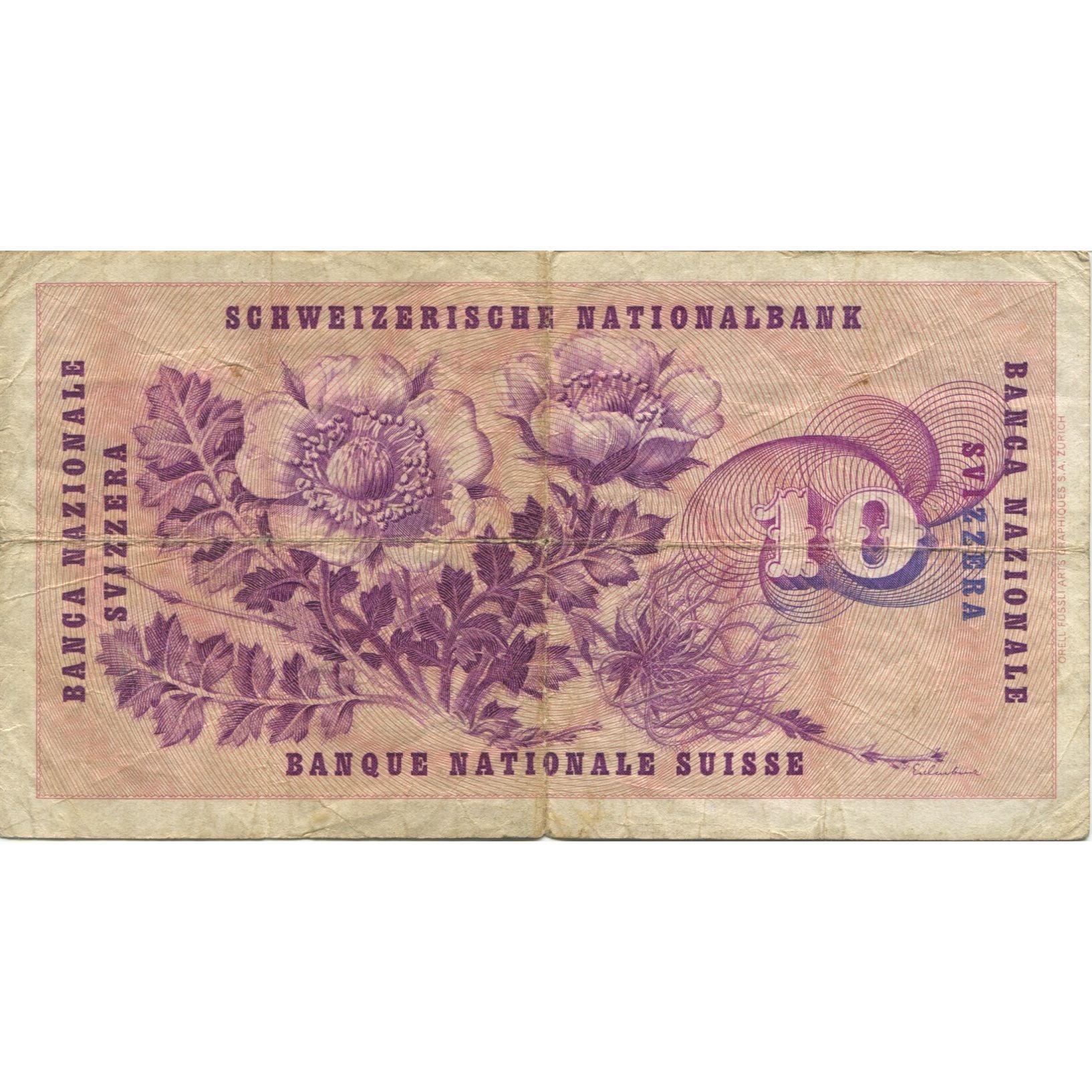 Banknote, Switzerland, 10 Franken, 1955, 1955-10-20, KM:45b, VG(8-10)