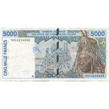 Banknote, West African States, 5000 Francs, KM:113Ai, AU(55-58)