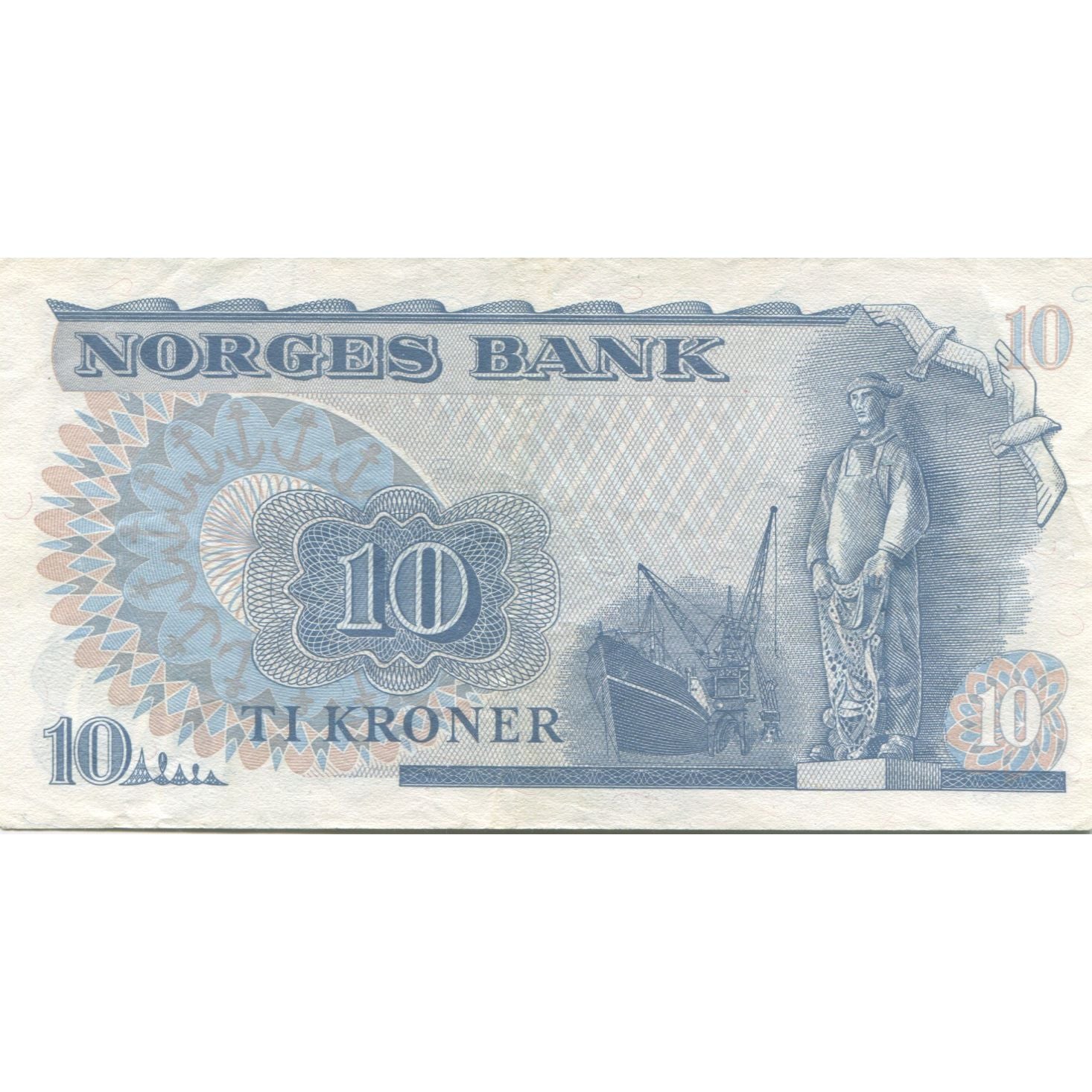 Geldschein, Norwegen, 10 Kroner, 1979, KM:36c, VZ
