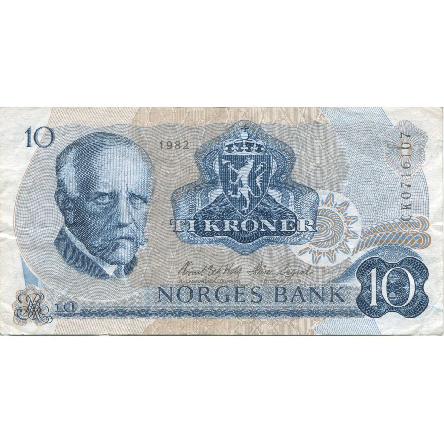 Banknot, Norwegia, 10 Kroner, 1982, KM:36c, AU(50-53)