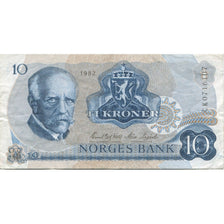 Banknot, Norwegia, 10 Kroner, 1982, KM:36c, AU(50-53)