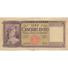 Banknot, Włochy, 500 Lire, 1947, 1947-04-14, KM:80a, EF(40-45)