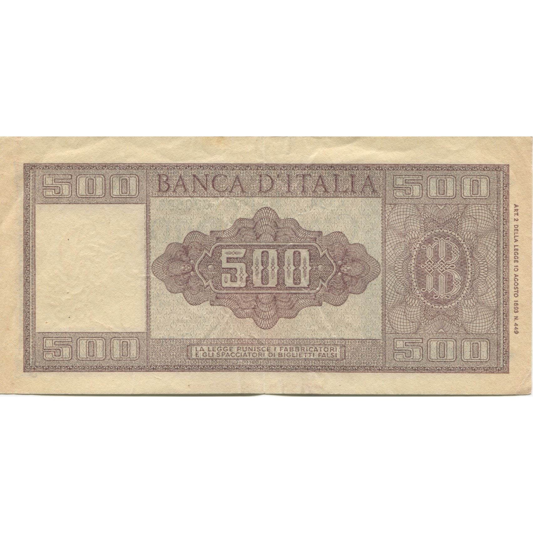 Banknote, Italy, 500 Lire, 1947, 1947-04-14, KM:80a, EF(40-45)