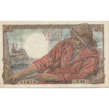 Francia, 20 Francs, Pêcheur, 1942, 1942-11-05, FDS, Fayette:13.4, KM:100a