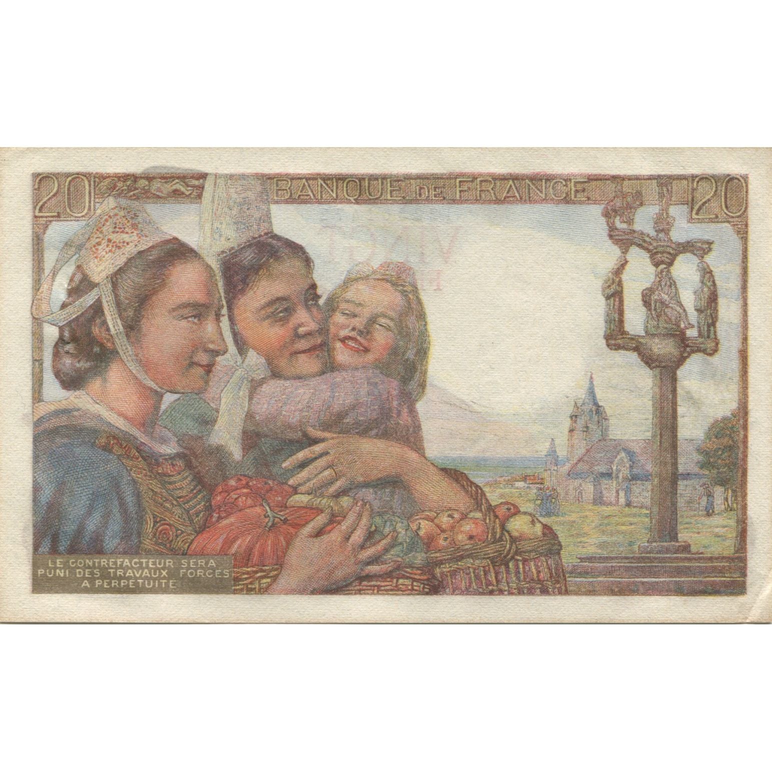 Francia, 20 Francs, Pêcheur, 1942, 1942-11-05, FDS, Fayette:13.4, KM:100a