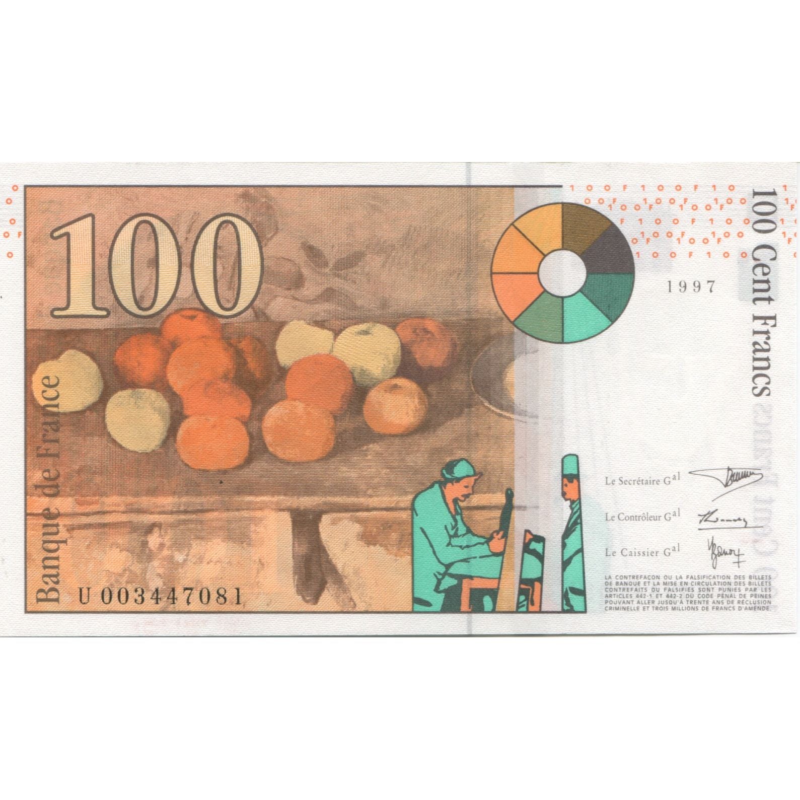 Francia, 100 Francs, Cézanne, 1997, FDS, Fayette:74.1, KM:158a