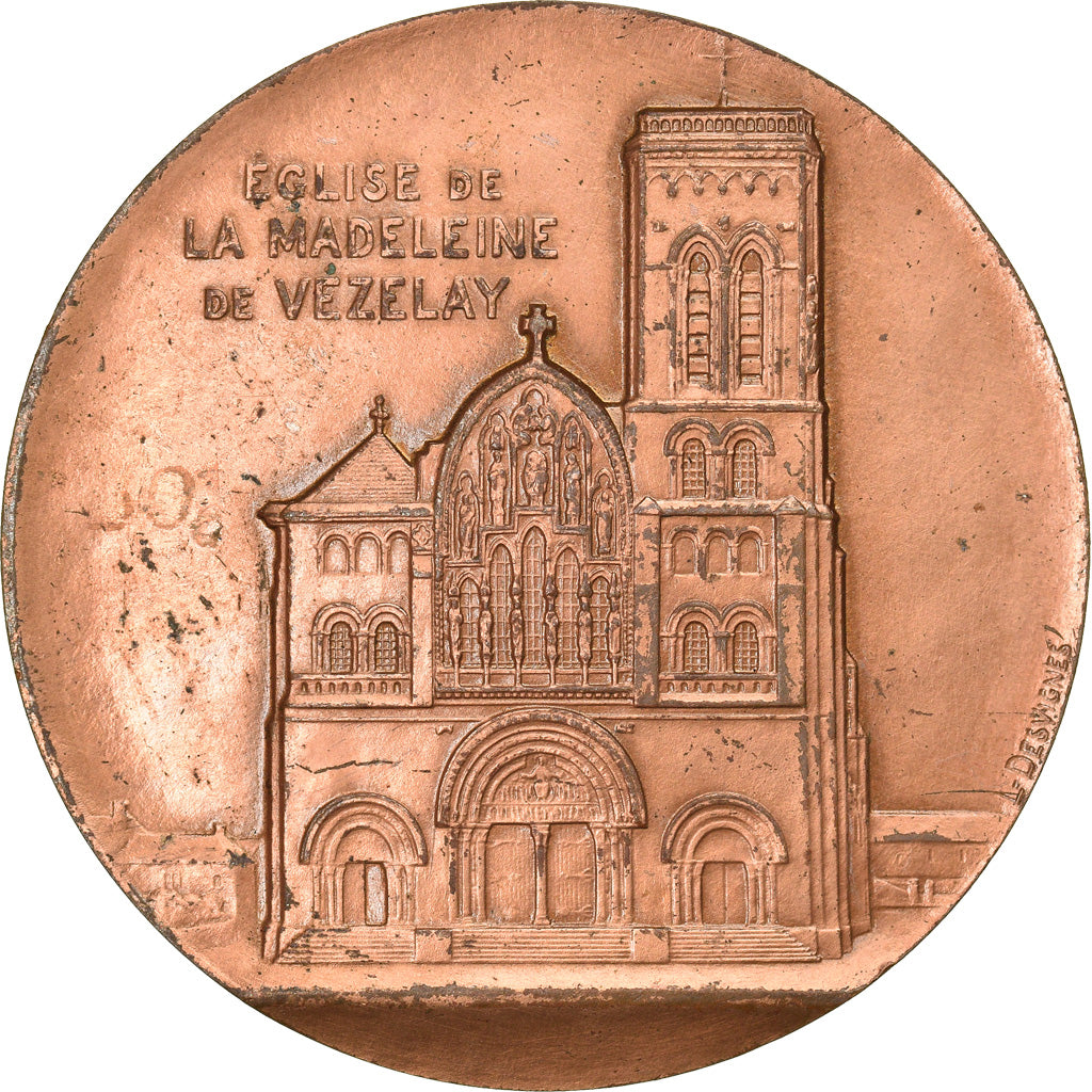 França, Medal, Eglise de la Madeleine de Vezelay, 1968, Desvignes, EF(40-45)