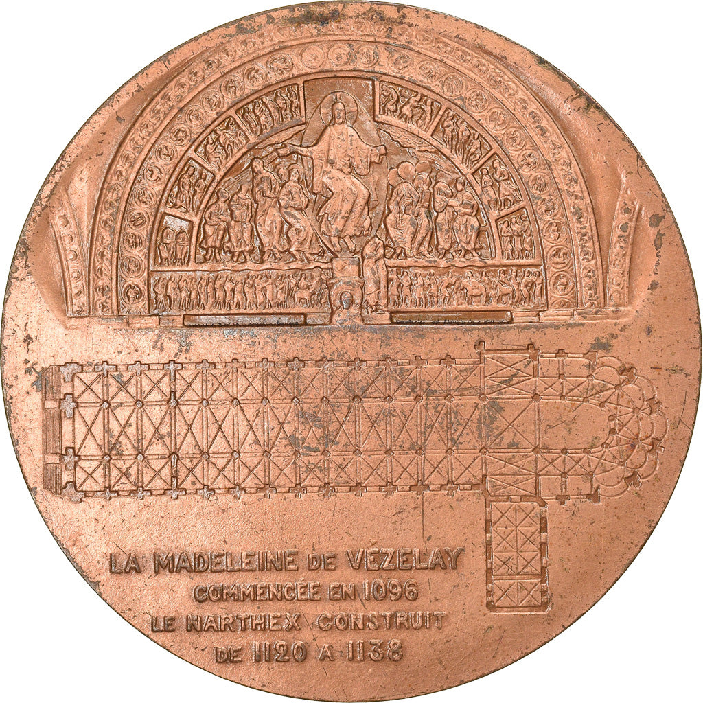 França, Medal, Eglise de la Madeleine de Vezelay, 1968, Desvignes, EF(40-45)