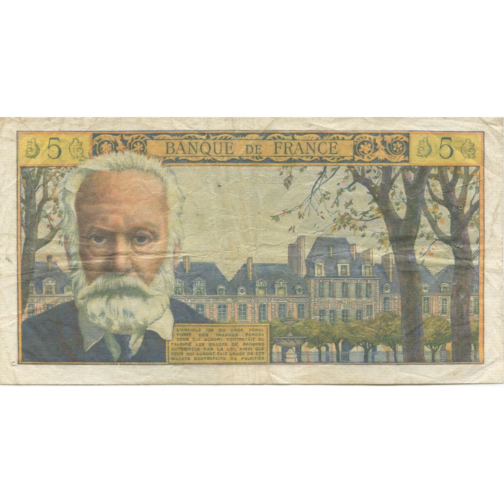 Francja, 5 Nouveaux Francs, Victor Hugo, 1964, VF(20-25), Fayette:56.15, KM:141a