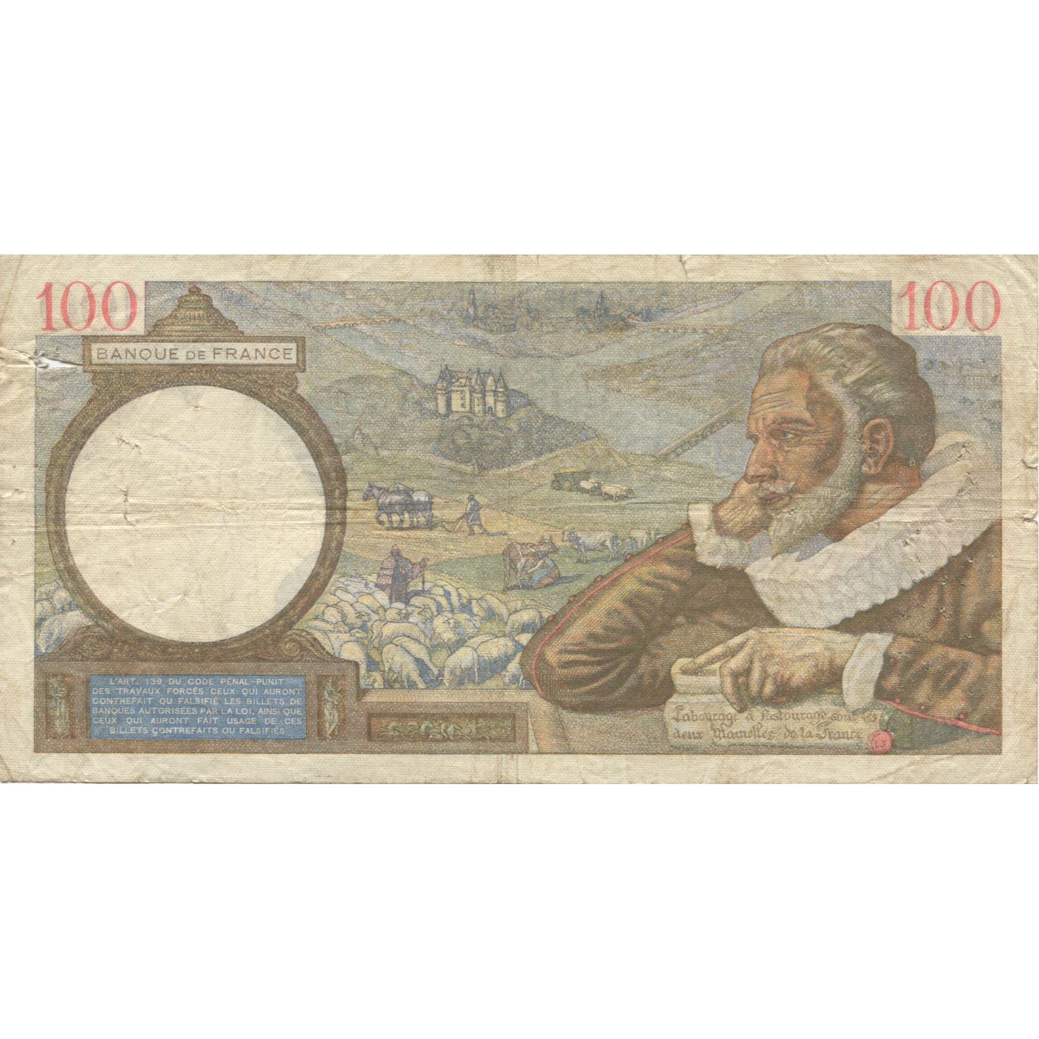 Francia, 100 Francs, Sully, 1940, 1940-05-02, BC, Fayette:26.28, KM:94