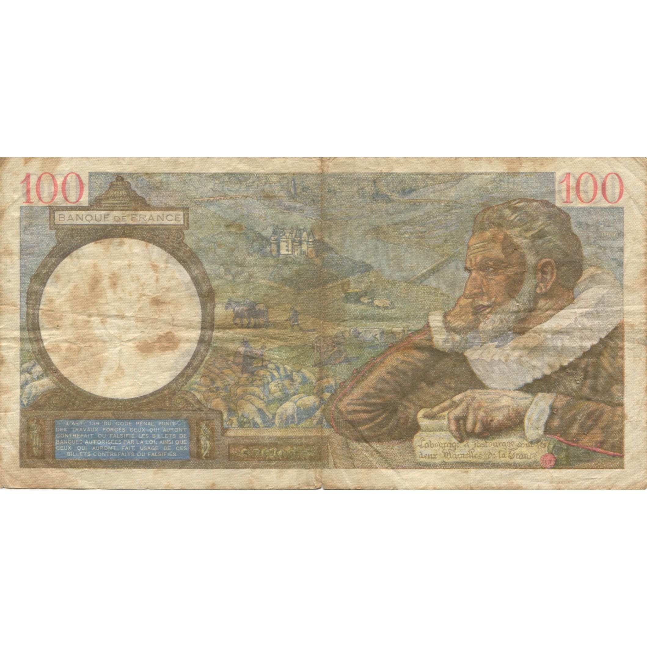 Frankreich, 100 Francs, Sully, 1941, 1941-01-30, SGE, Fayette:26.45, KM:94