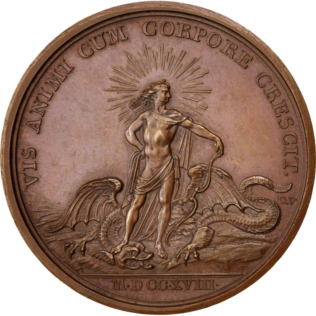 France, Medal, Louis XV, Politics, Society, War, 1718, Duvivier, AU(55-58)