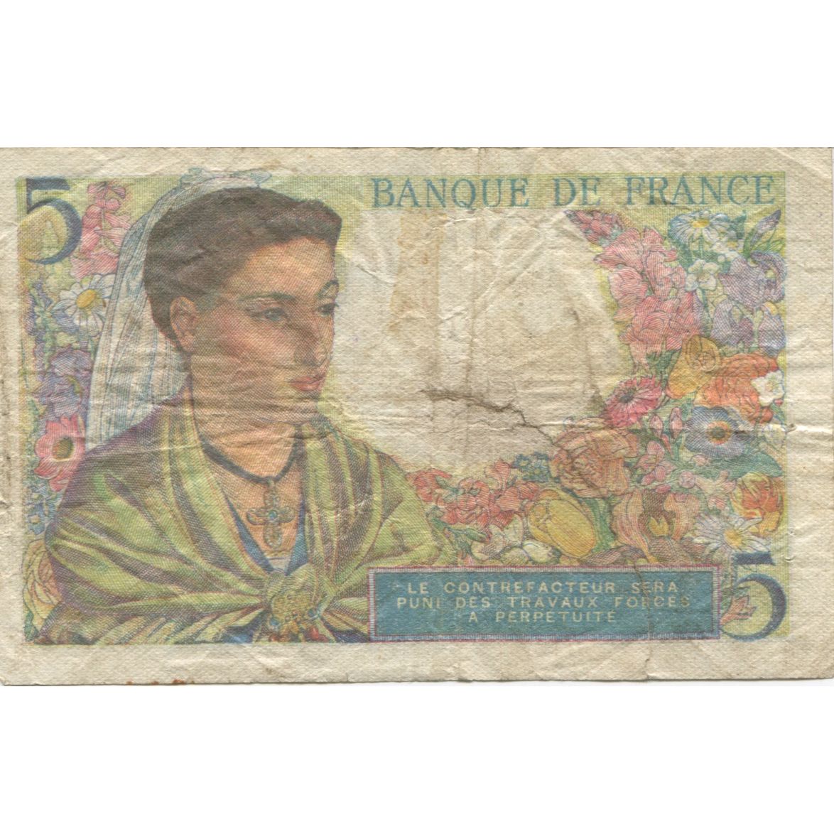 Francia, 5 Francs, Berger, 1943, 1943-08-05, MC, Fayette:05.03, KM:98a