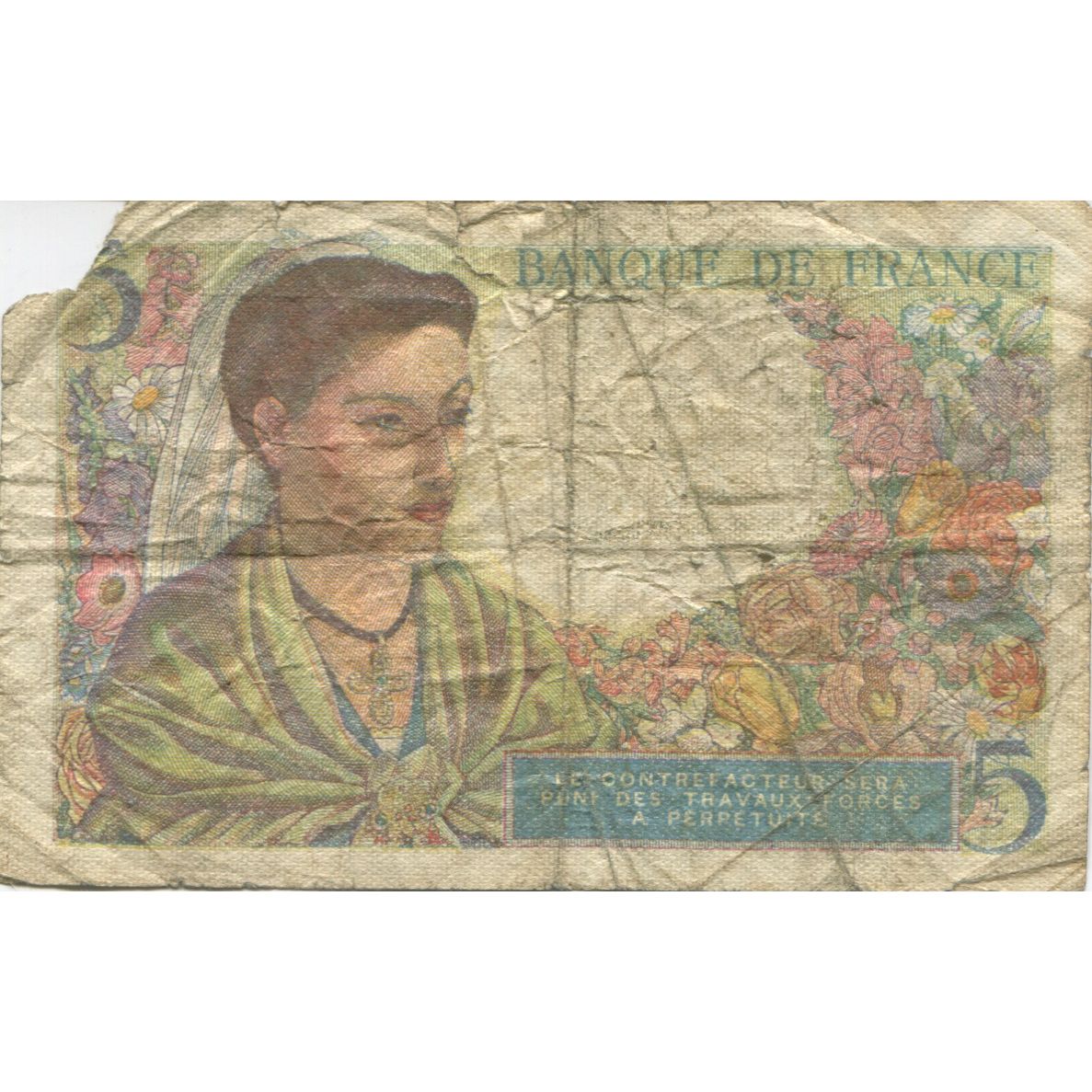 Frankreich, 5 Francs, Berger, 1943, 1943-12-23, GE, Fayette:05.05, KM:98a