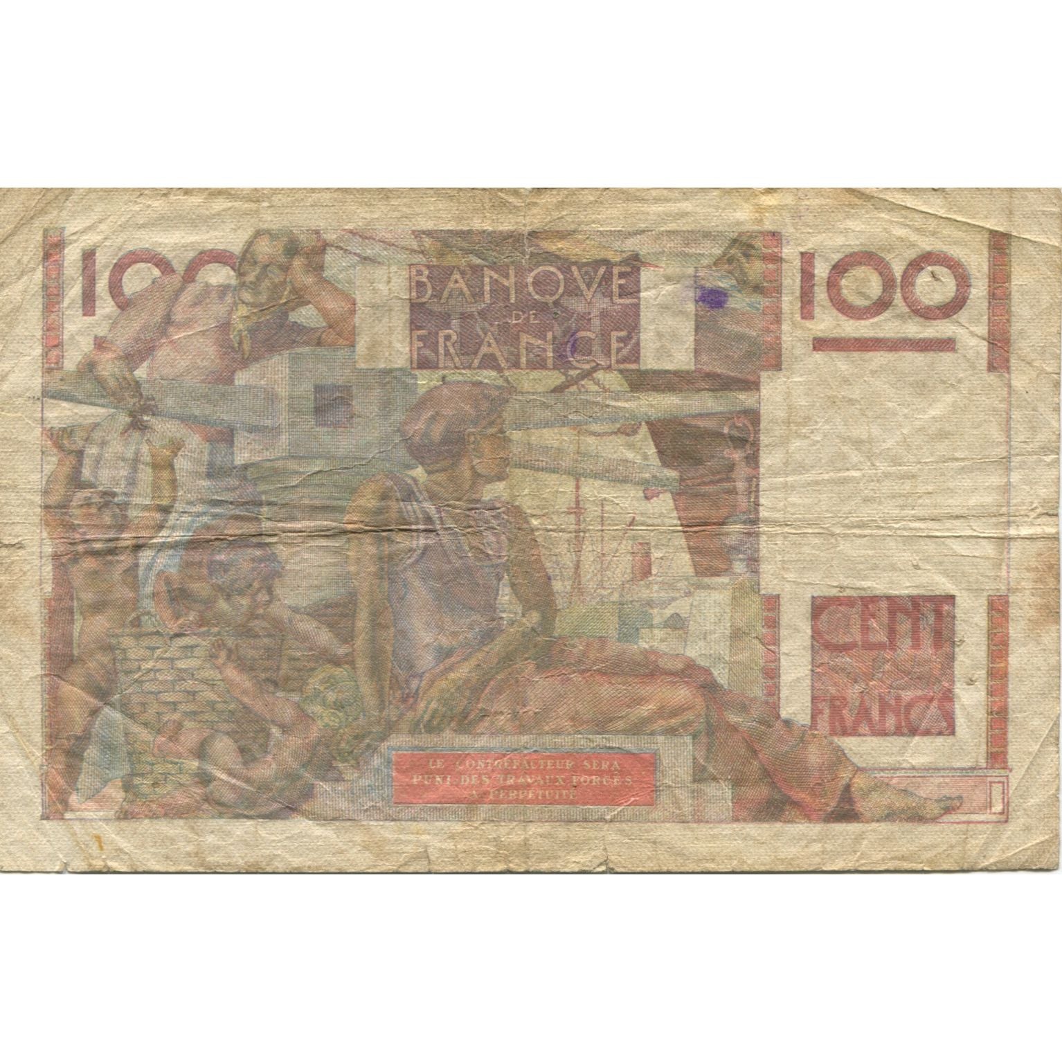 Frankrijk, 100 Francs, Jeune Paysan, 1950, 1950-10-12, B, Fayette:28.27, KM:128c