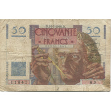 França, 50 Francs, Le Verrier, 1946, 1946-03-14, AG(1-3), Fayette:20.1, KM:127a