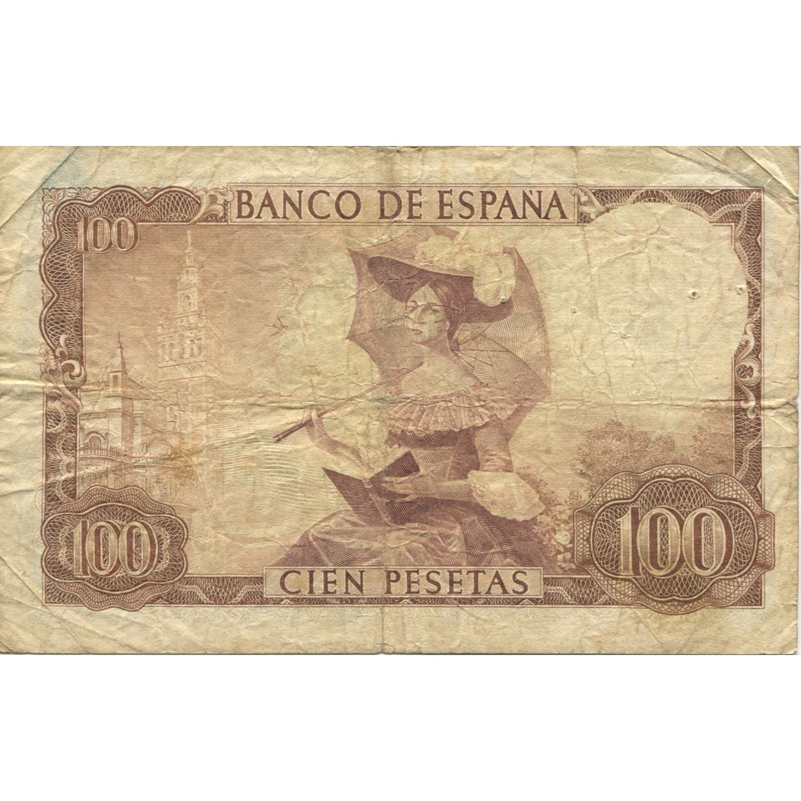 Nota, Espanha, 100 Pesetas, 1965, 1965-11-19, KM:150, F(12-15)