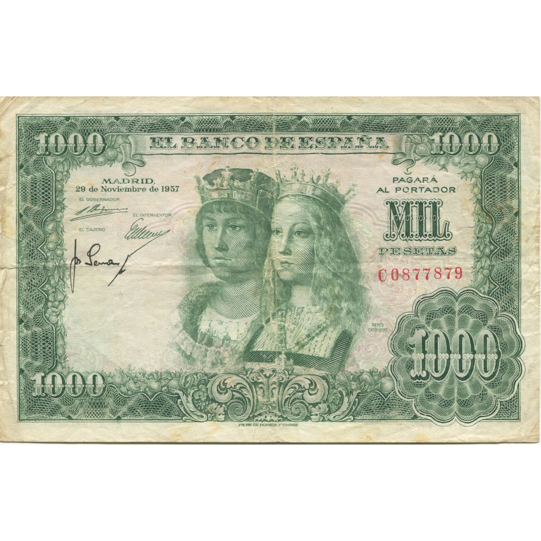 Billet, Espagne, 1000 Pesetas, 1957, 1957-11-29, KM:149a, B+