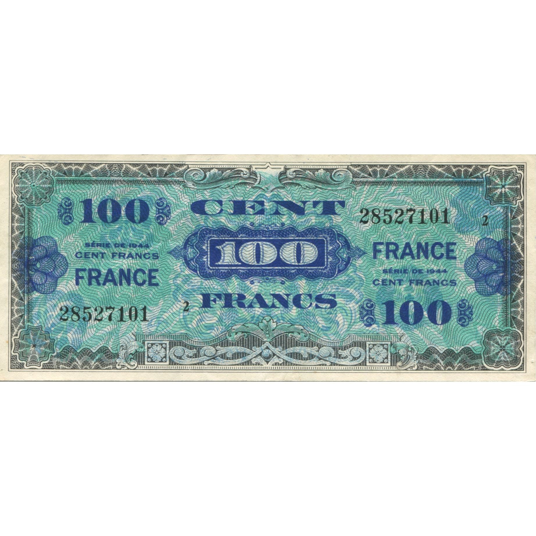 Francia, 100 Francs, 1944, SPL, Fayette:VF25.02, KM:123b