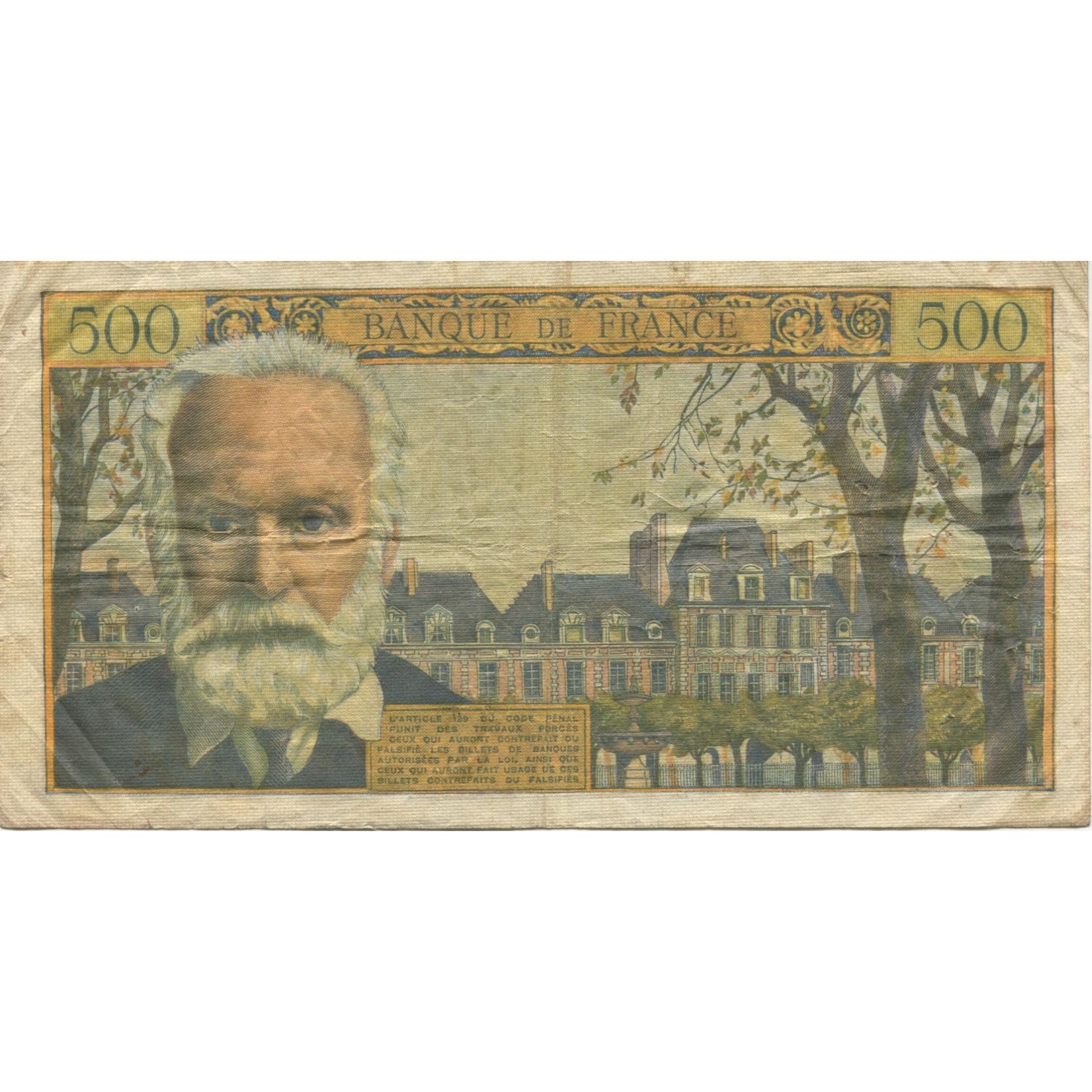 Frankrijk, 500 Francs, Victor Hugo, 1954, 1954-09-02, TB+, Fayette:35.3, KM:133a