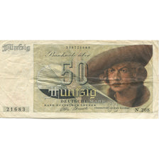 Banknot, Niemcy - RFN, 50 Deutsche Mark, 1948, 1948-12-09, KM:14A, VF(20-25)