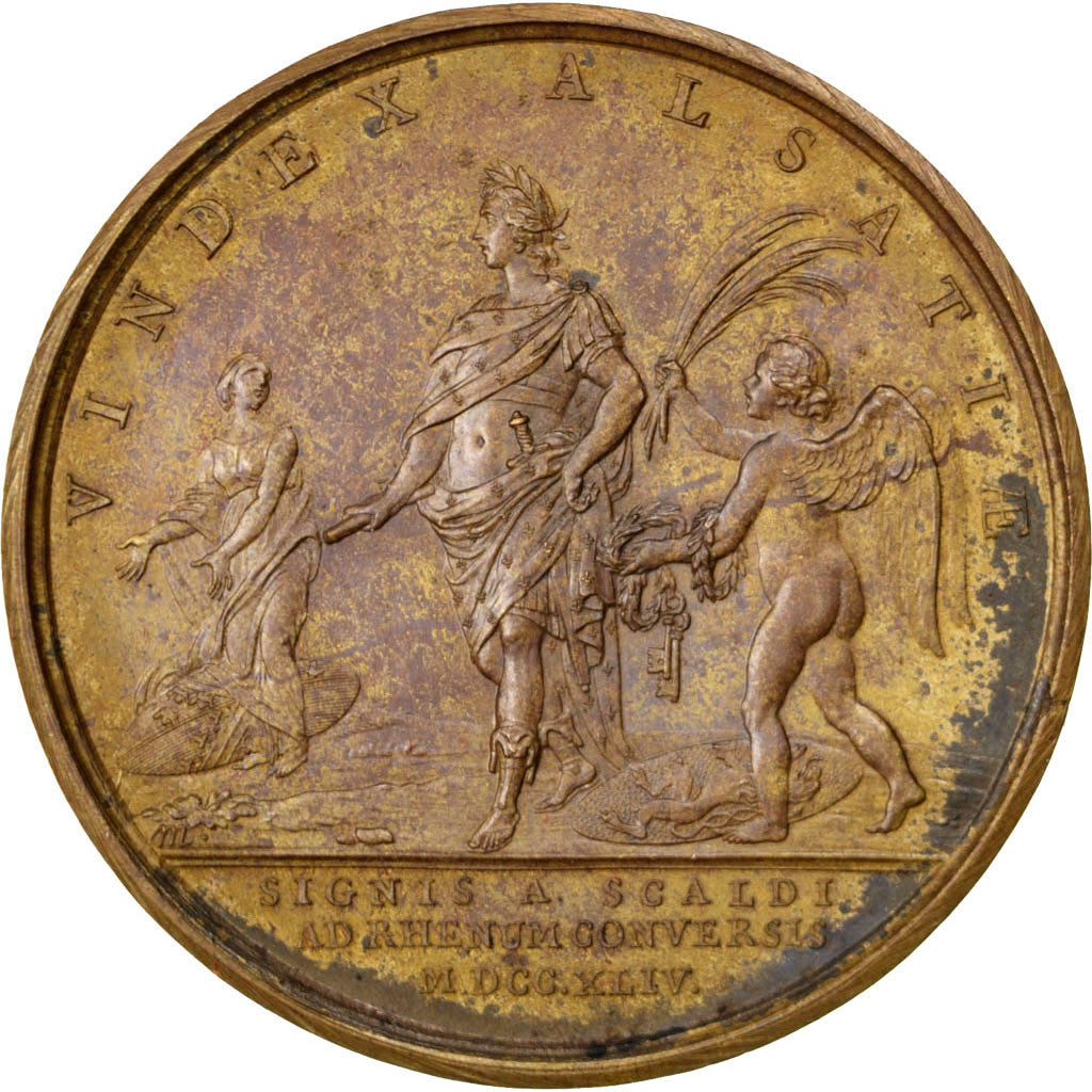 France, Medal, Louis XV, Politics, Society, War, 1744, AU(50-53), Copper