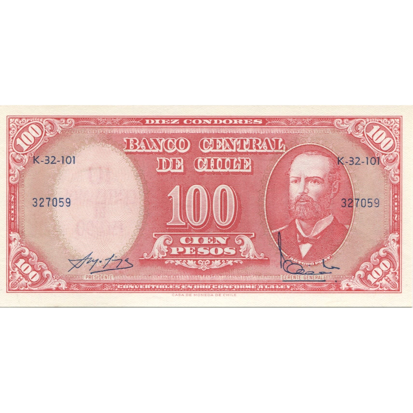 Banknote, Chile, 100 Pesos = 10 Condores, KM:122, UNC(65-70)