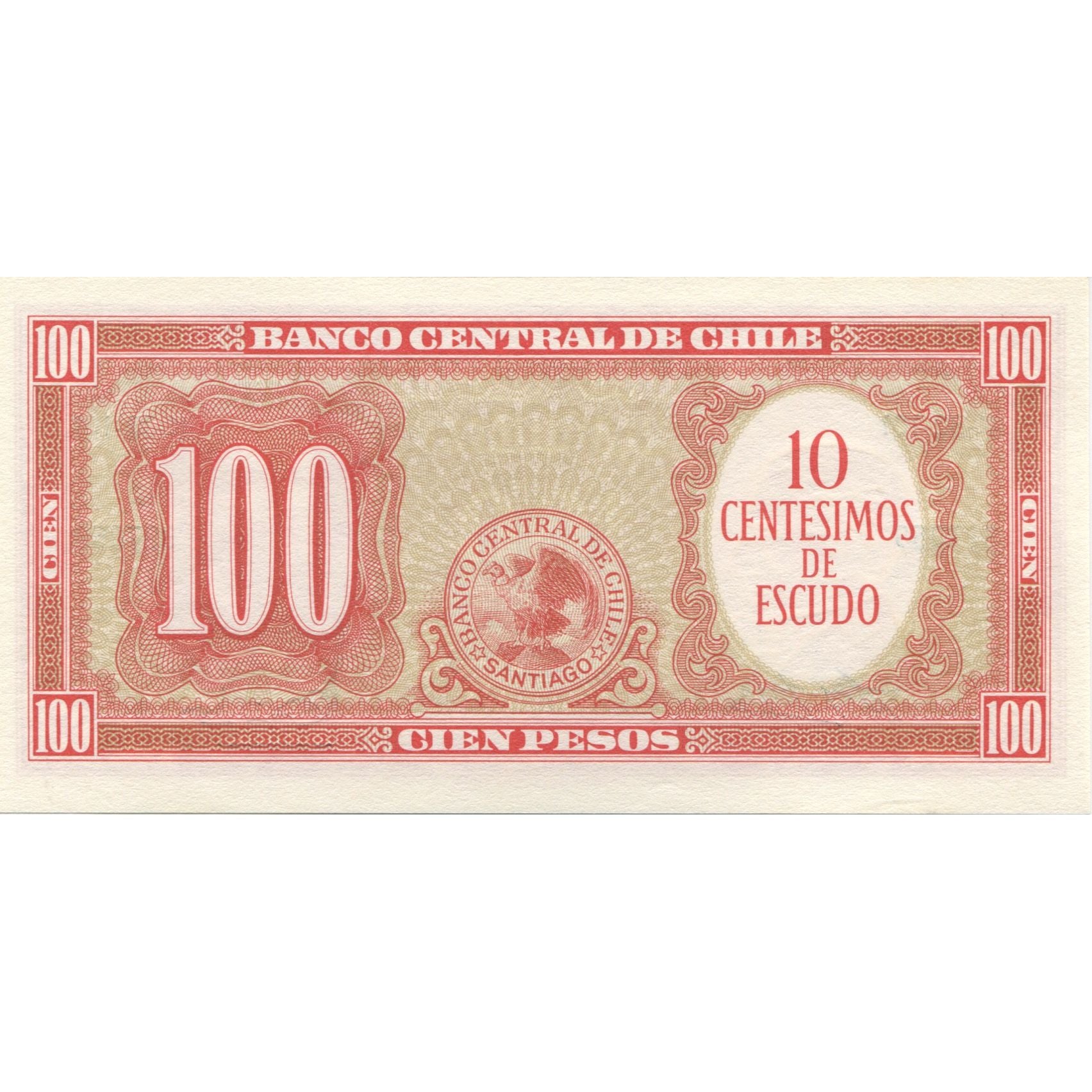 Banknote, Chile, 100 Pesos = 10 Condores, KM:122, UNC(65-70)