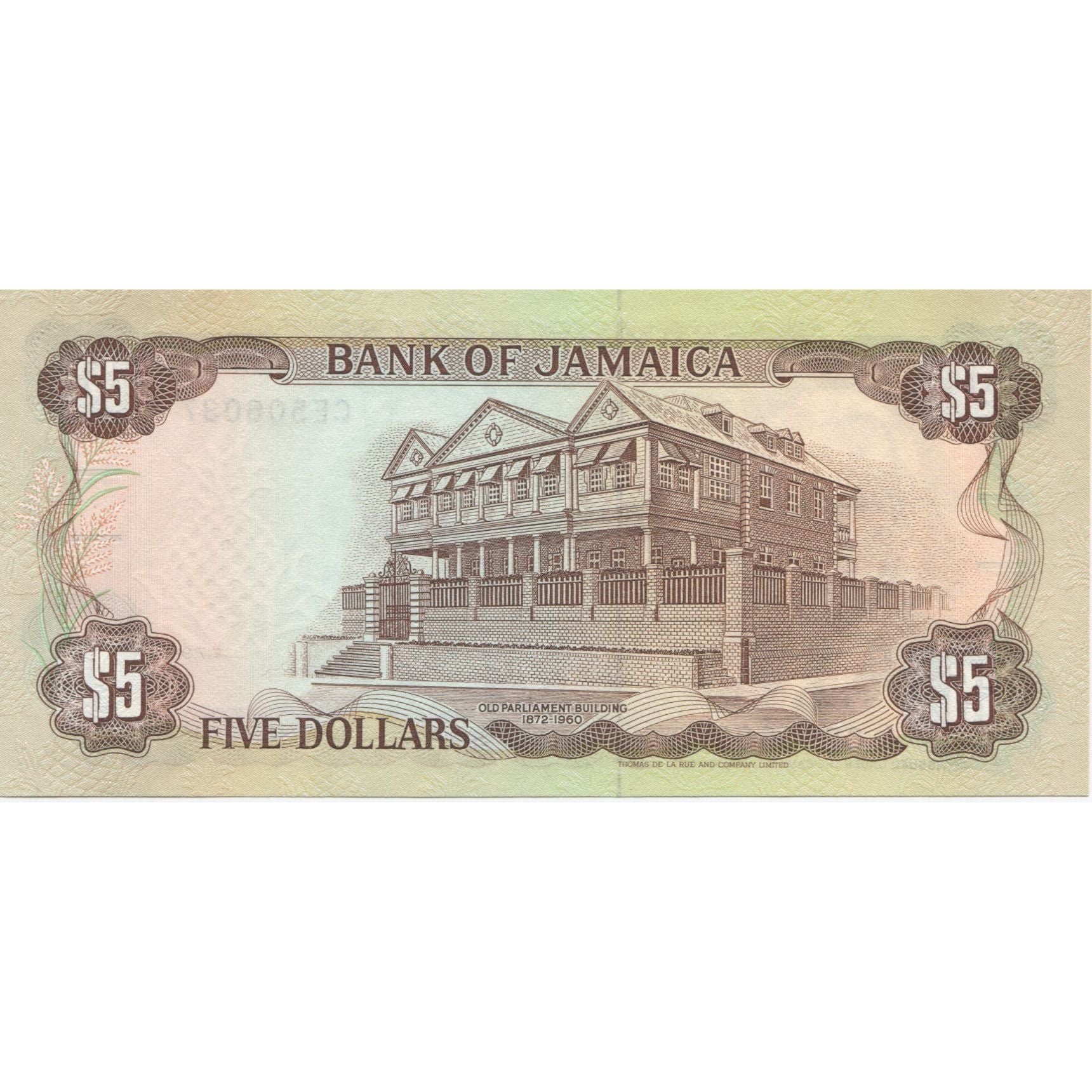 Banknote, Jamaica, 5 Dollars, 1991, 1990-01-01, KM:70d, UNC(65-70)