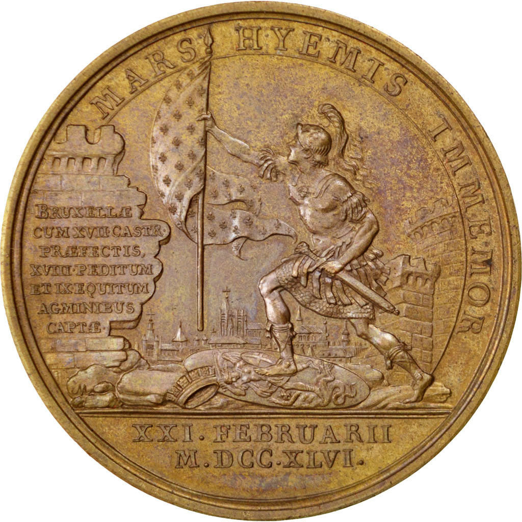 France, Medal, Louis XV, Politics, Society, War, 1746, SUP, Bronze, Divo:132.