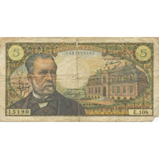 France, 5 Francs, Pasteur, 1969, 1969-06-05, VG(8-10), Fayette:61.11, KM:146b
