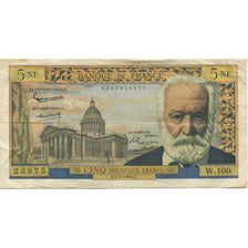 France, 5 Nouveaux Francs, Victor Hugo, 1963, VF(20-25), Fayette:56.13, KM:141a