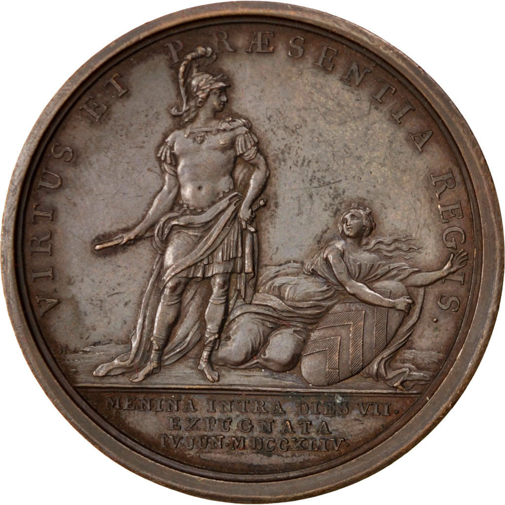 Francia, Medal, Louis XV, Politics, Society, War, 1744, SPL-, Bronzo, 41, Div...
