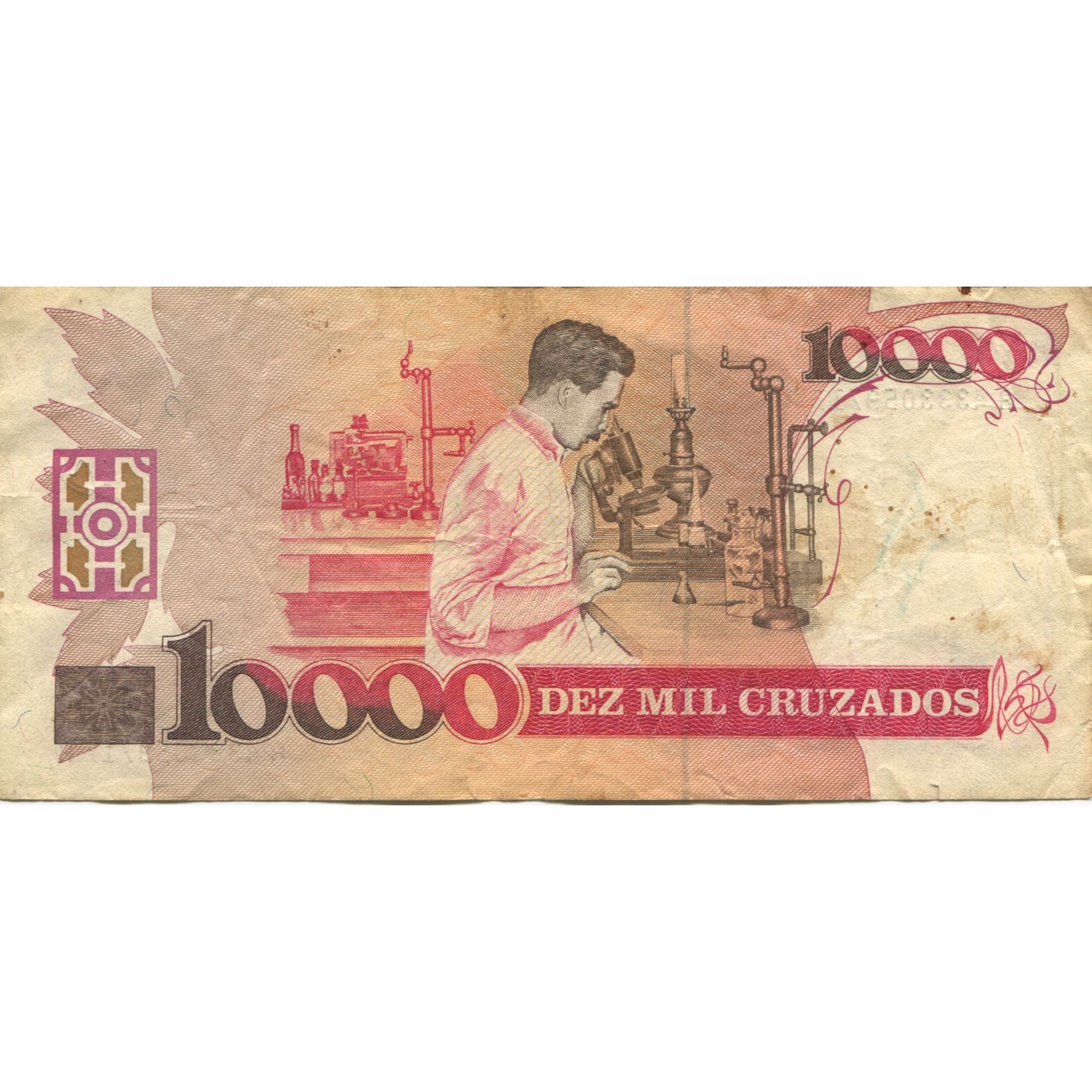 Banknote, Brazil, 10 Cruzados Novos on 10,000 Cruzados, Undated (1990), KM:218b