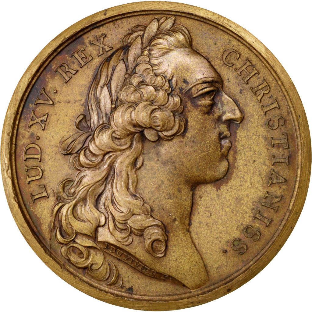 Francia, Medal, Louis XV, Politics, Society, War, 1748, Duvivier, SPL-, Bronz...