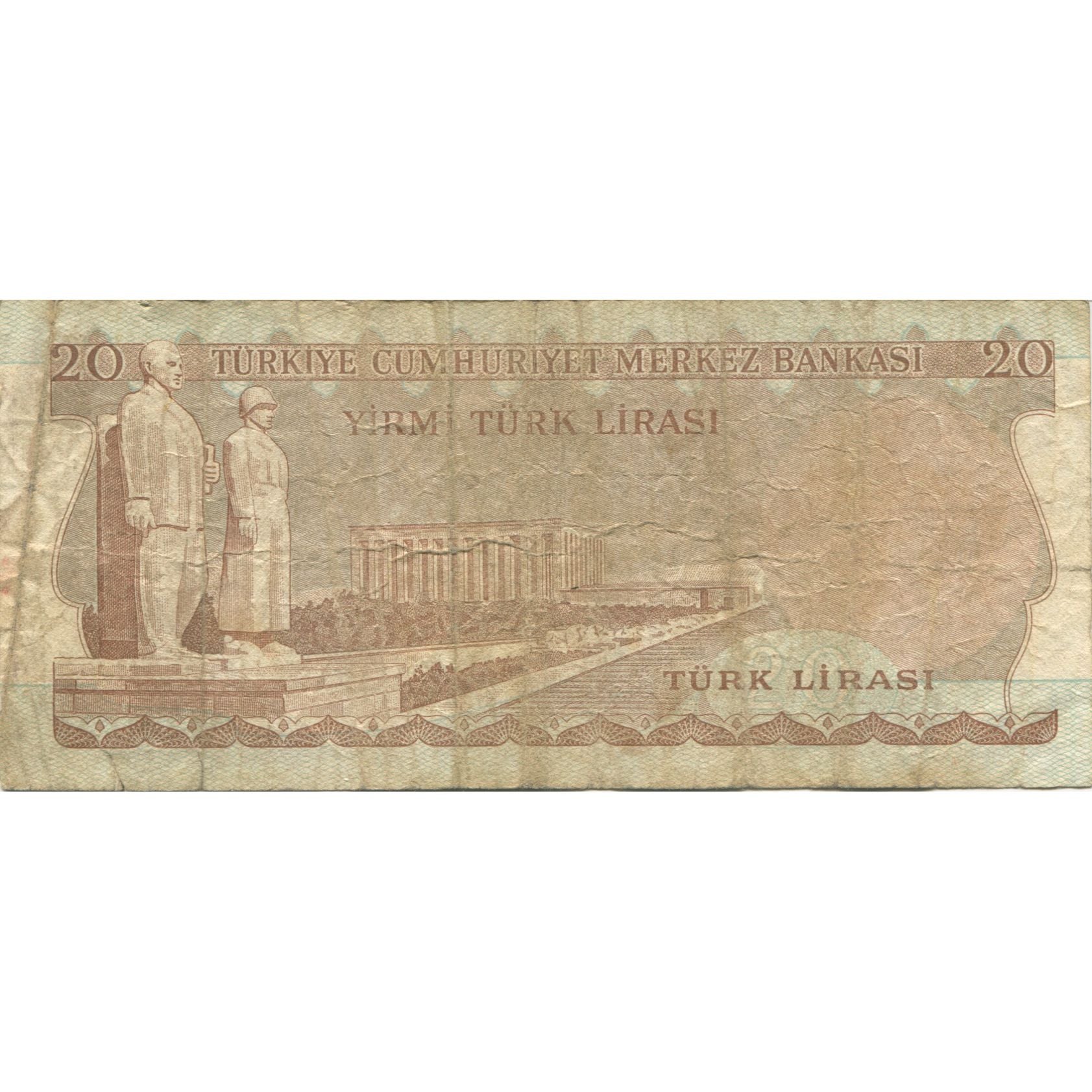 Biljet, Turkije, 20 Lira, KM:187b, TTB