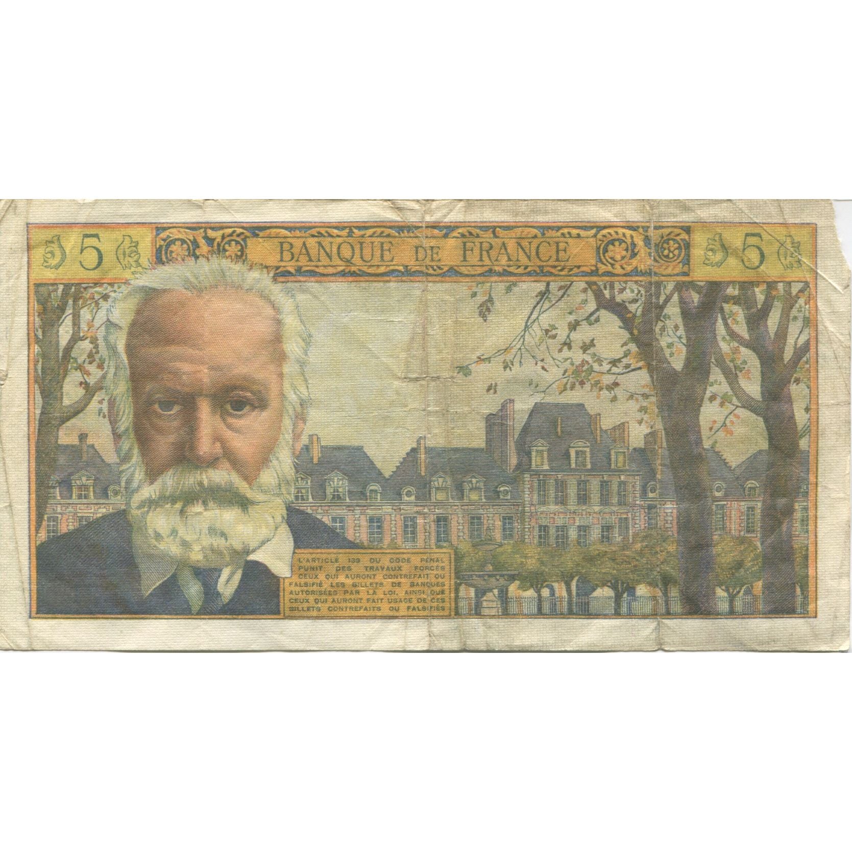 France, 5 Nouveaux Francs, Victor Hugo, 1961, 1961-04-06, F(12-15)