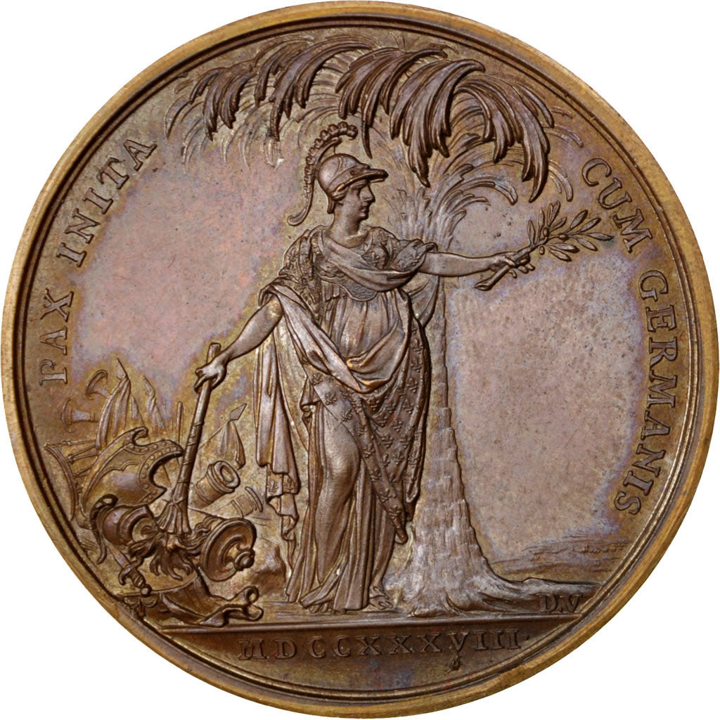 France, Medal, Louis XIV, Politics, Society, War, 1738, Duvivier, SUP+, Bronze