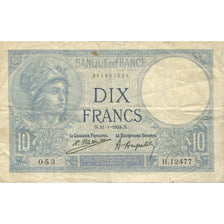 Francia, 10 Francs, Minerve, 1924, 1924-01-11, BC+, Fayette:6.8, KM:73c