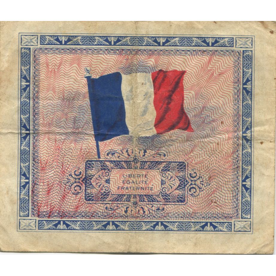France, 5 Francs, Flag/France, 1944, VF(30-35), Fayette:VF17.01, KM:115a