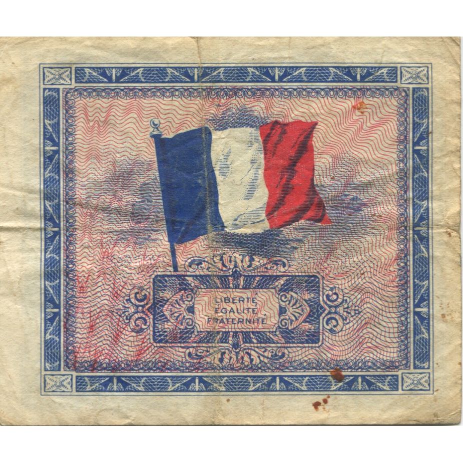 France, 5 Francs, Flag/France, 1944, VF(30-35), Fayette:VF17.01, KM:115a