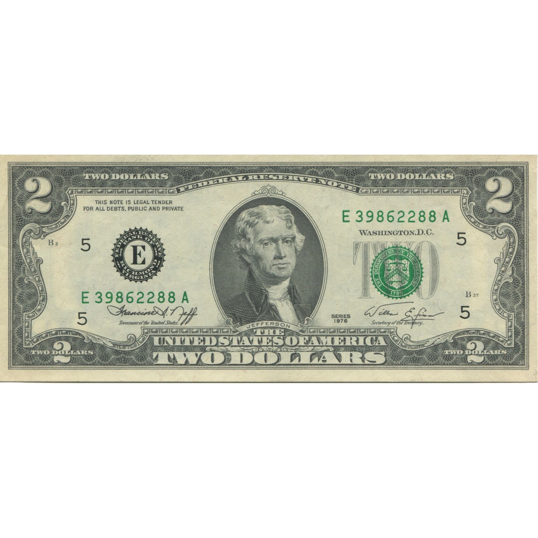 Banknote, United States, Two Dollars, 1976, KM:1631, UNC(63)
