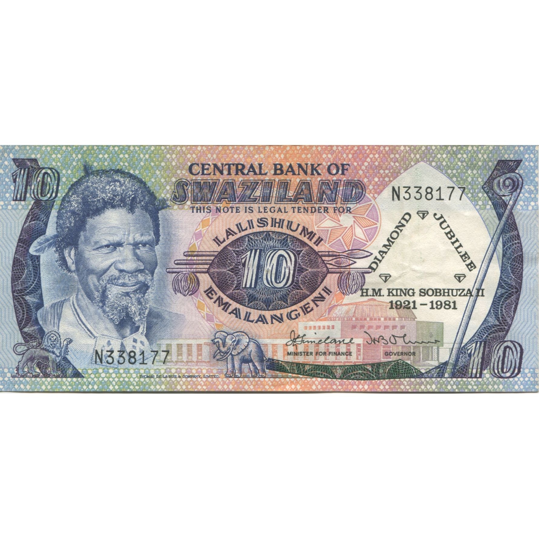 Banknote, Swaziland, 10 Emalangeni, undated (1981), Undated (1981), KM:6a