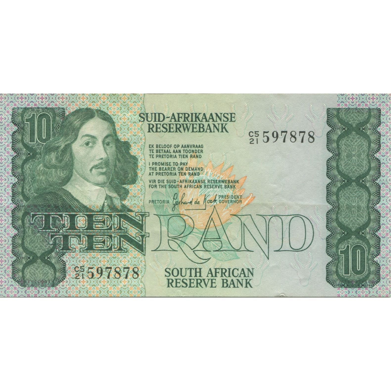 Banknote, South Africa, 10 Rand, Undated (1981-84), KM:120c, UNC(63)