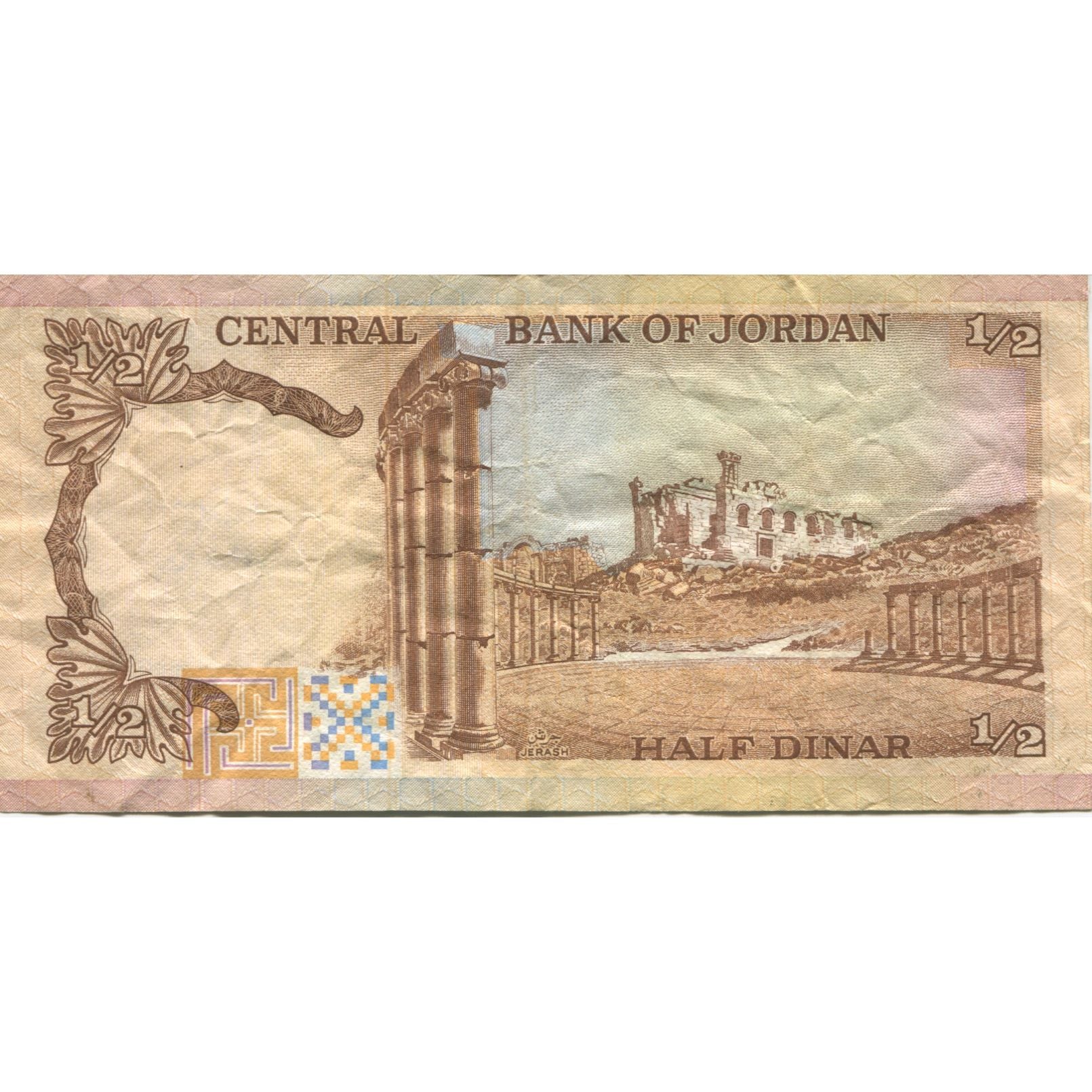 Geldschein, Jordan, 1/2 Dinar, KM:17a, SS