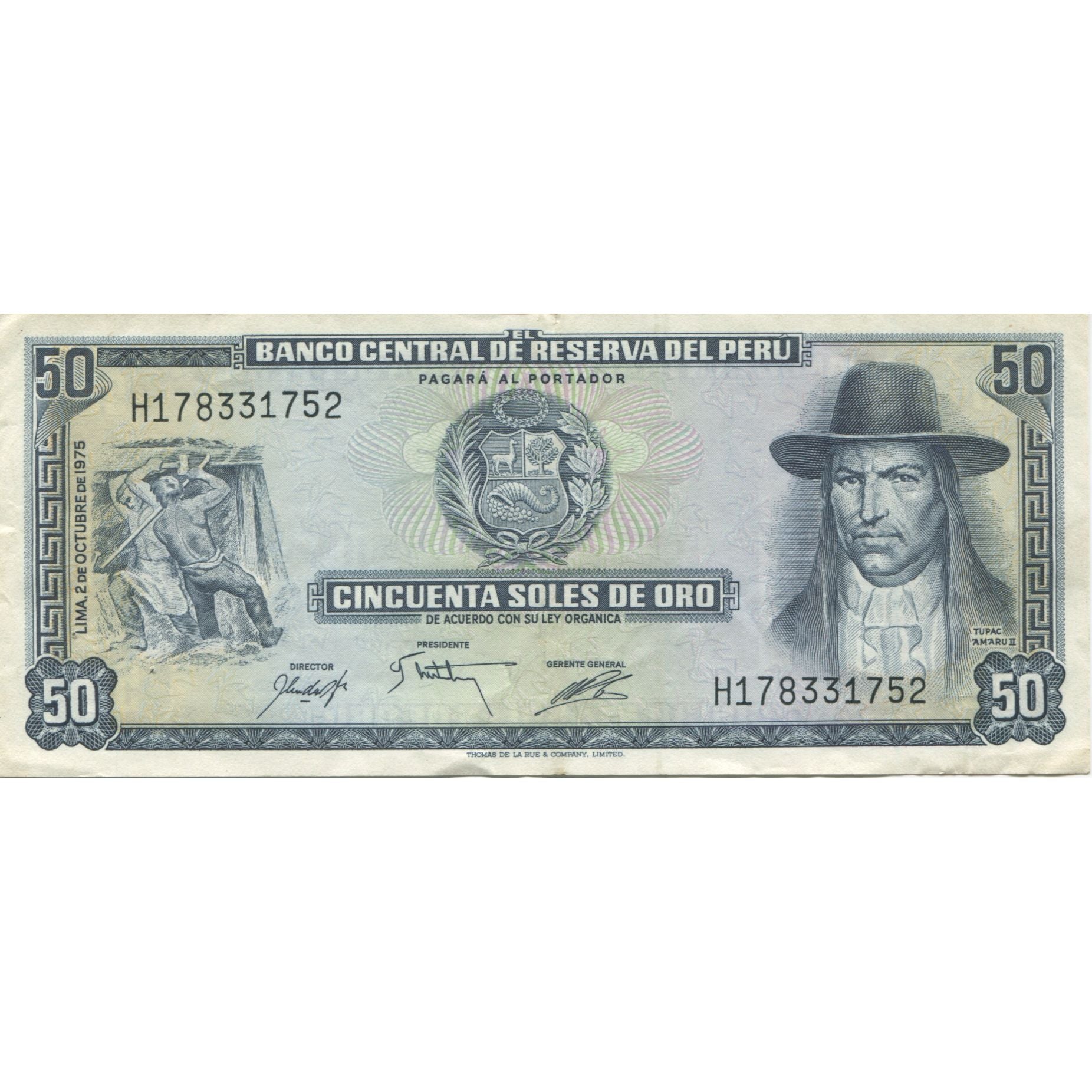 Banknote, Peru, 50 Soles De Oro, 1975, 1975-10-02, KM:107, EF(40-45)