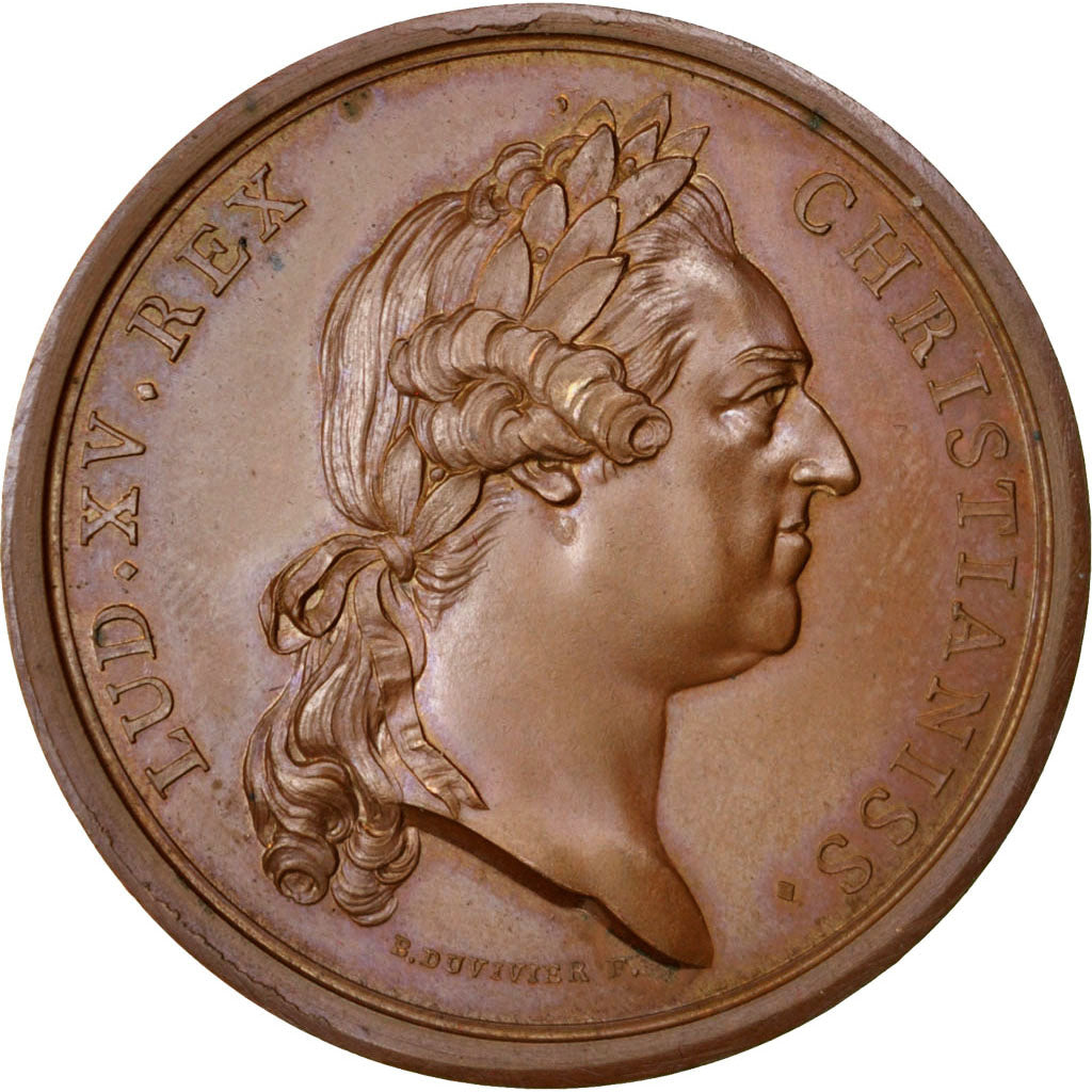 Francia, Medal, Louis XV, Politics, Society, War, 1773, Duvivier, SPL, Bronzo...