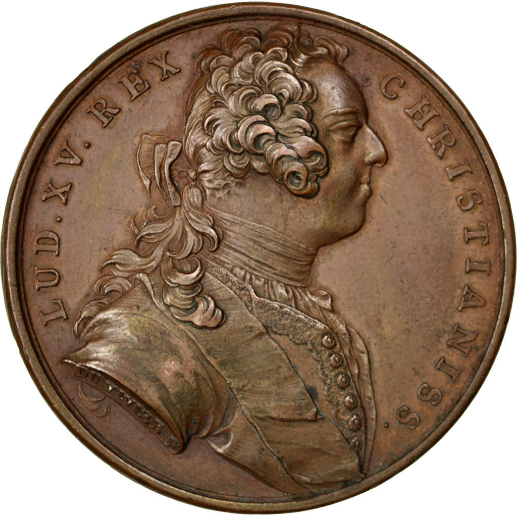 FRANCE, Politics, Society, War, Louis XV, Medal, 1738, AU(55-58), Duvivier,...