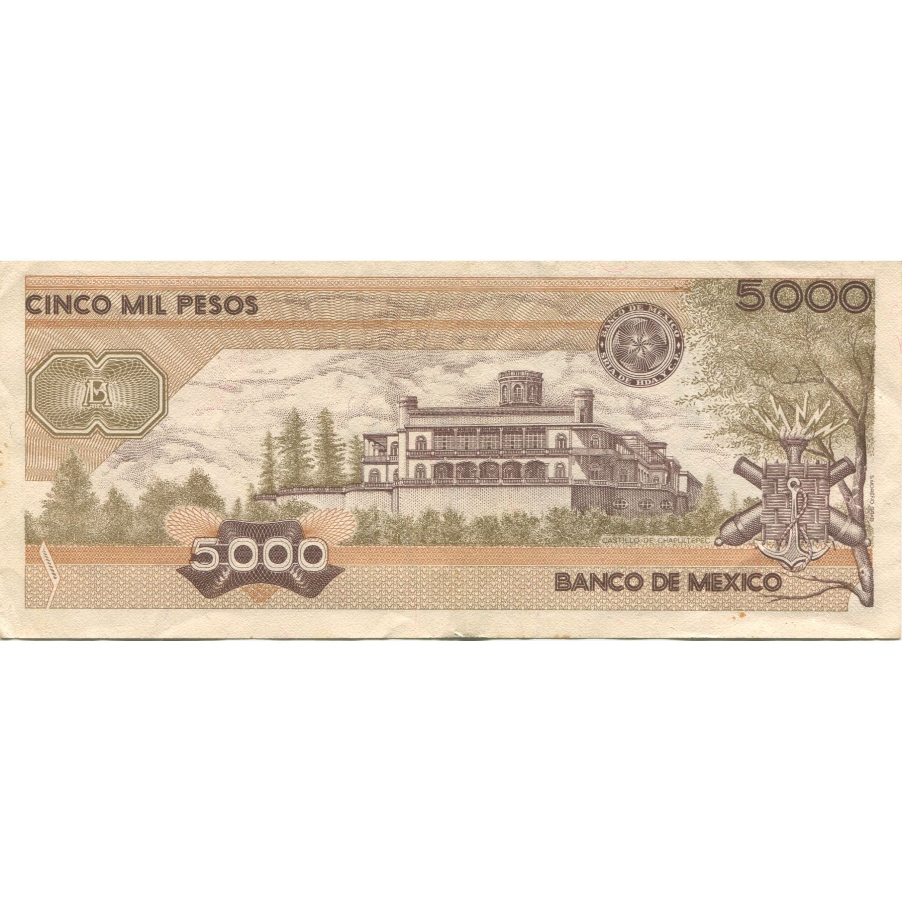 Banknote, Mexico, 5000 Pesos, 1987, 1987-02-24, KM:88b, AU(55-58)
